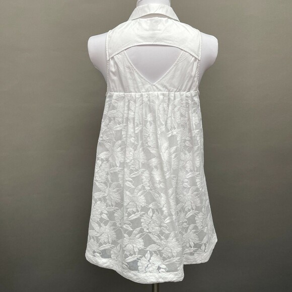 Anthropologie HD in Paris Women's Top Size Small White Sleeveless Lace Floral - Picture 4 of 8